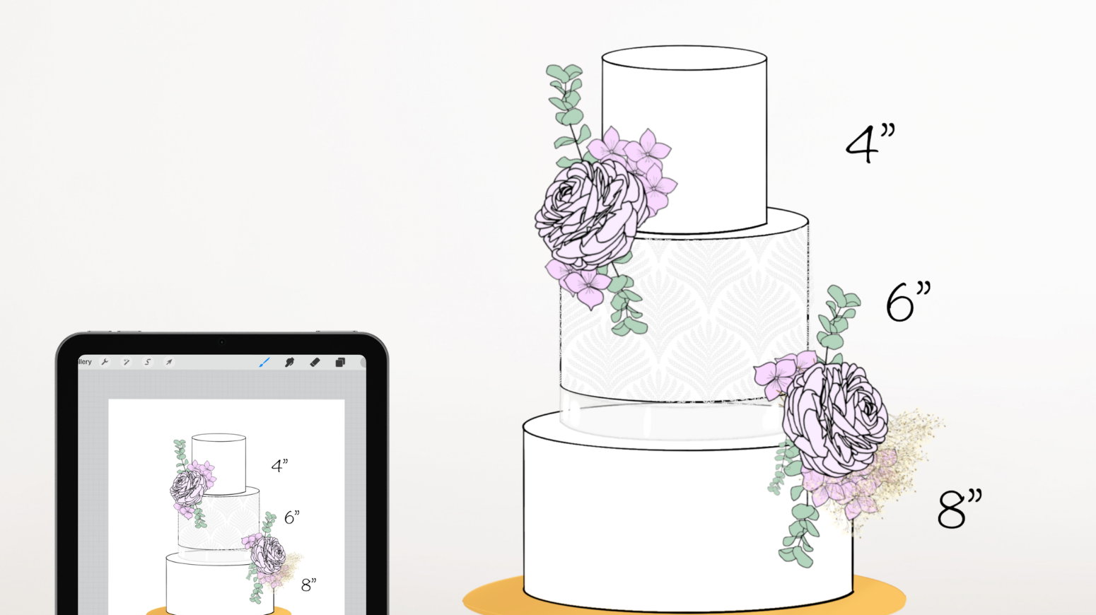 How to Sketch Cakes Digitally for Clients Using Procreate