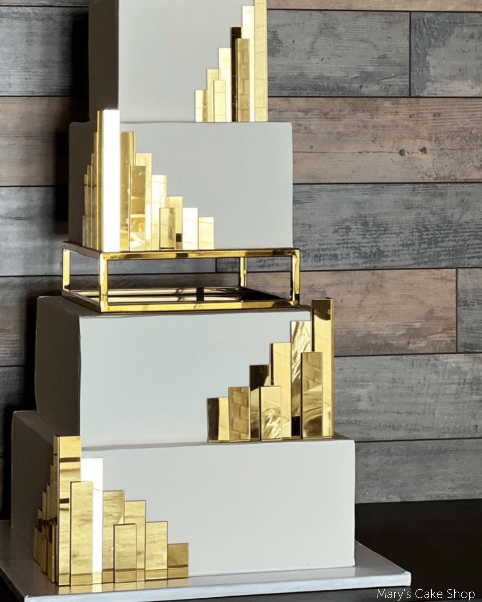 10" Rectangle Metallic Cake Separator - Prop Options