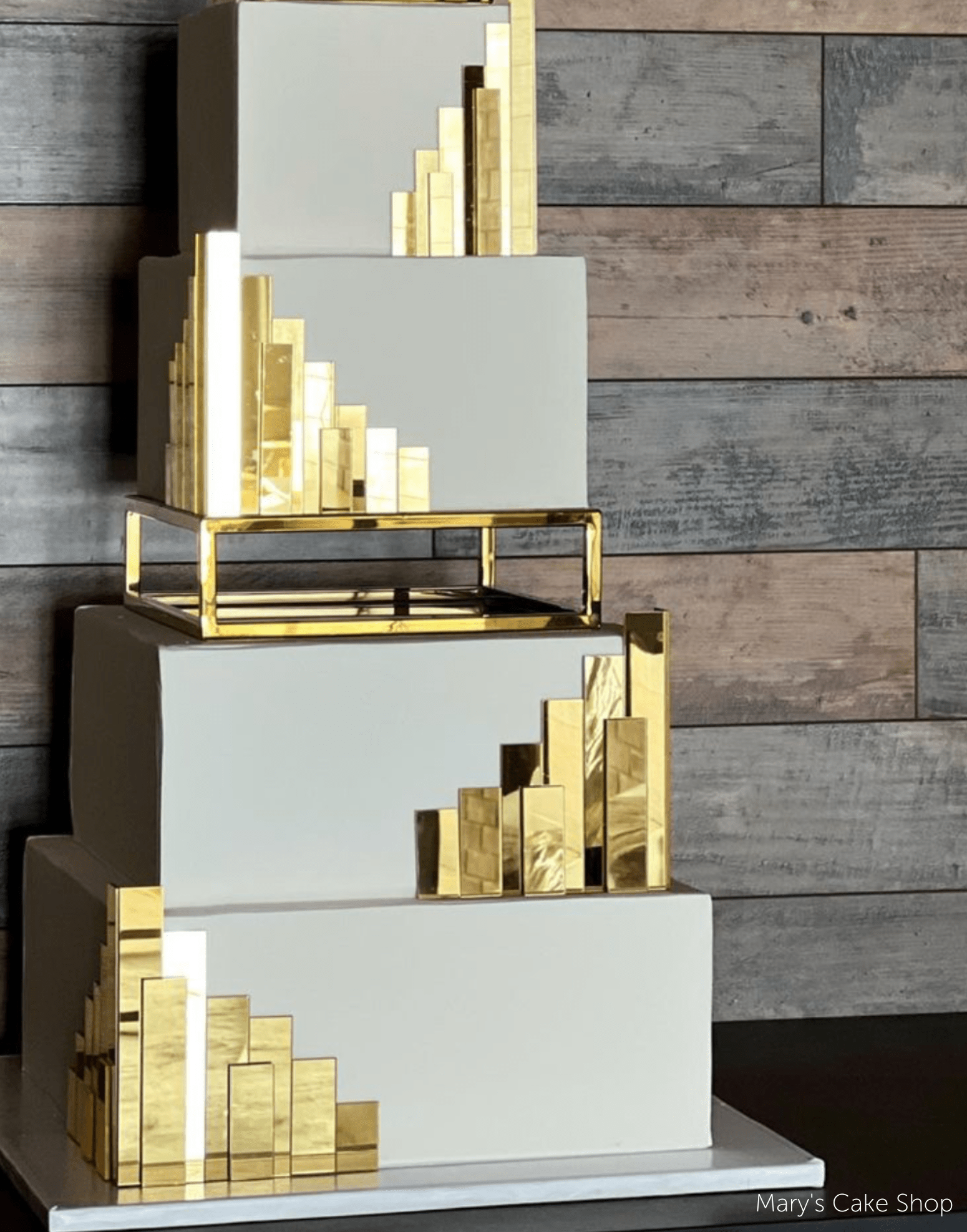 10" Rectangle Metallic Cake Separator - Prop Options