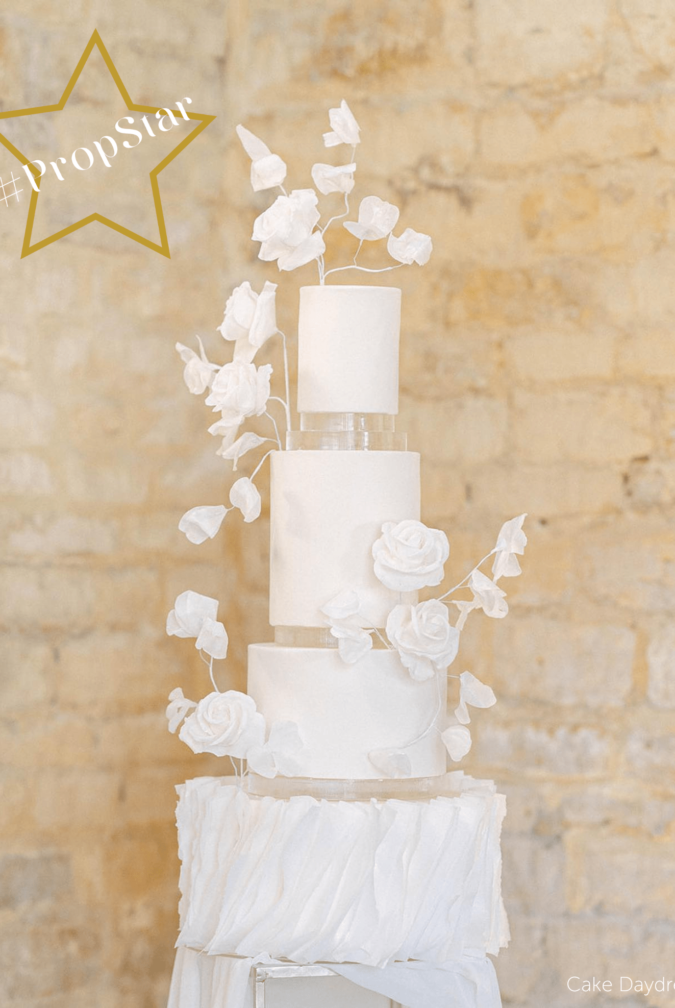 15mm Round Ultra Polished Clear Acrylic Cake Spacers - Prop Options