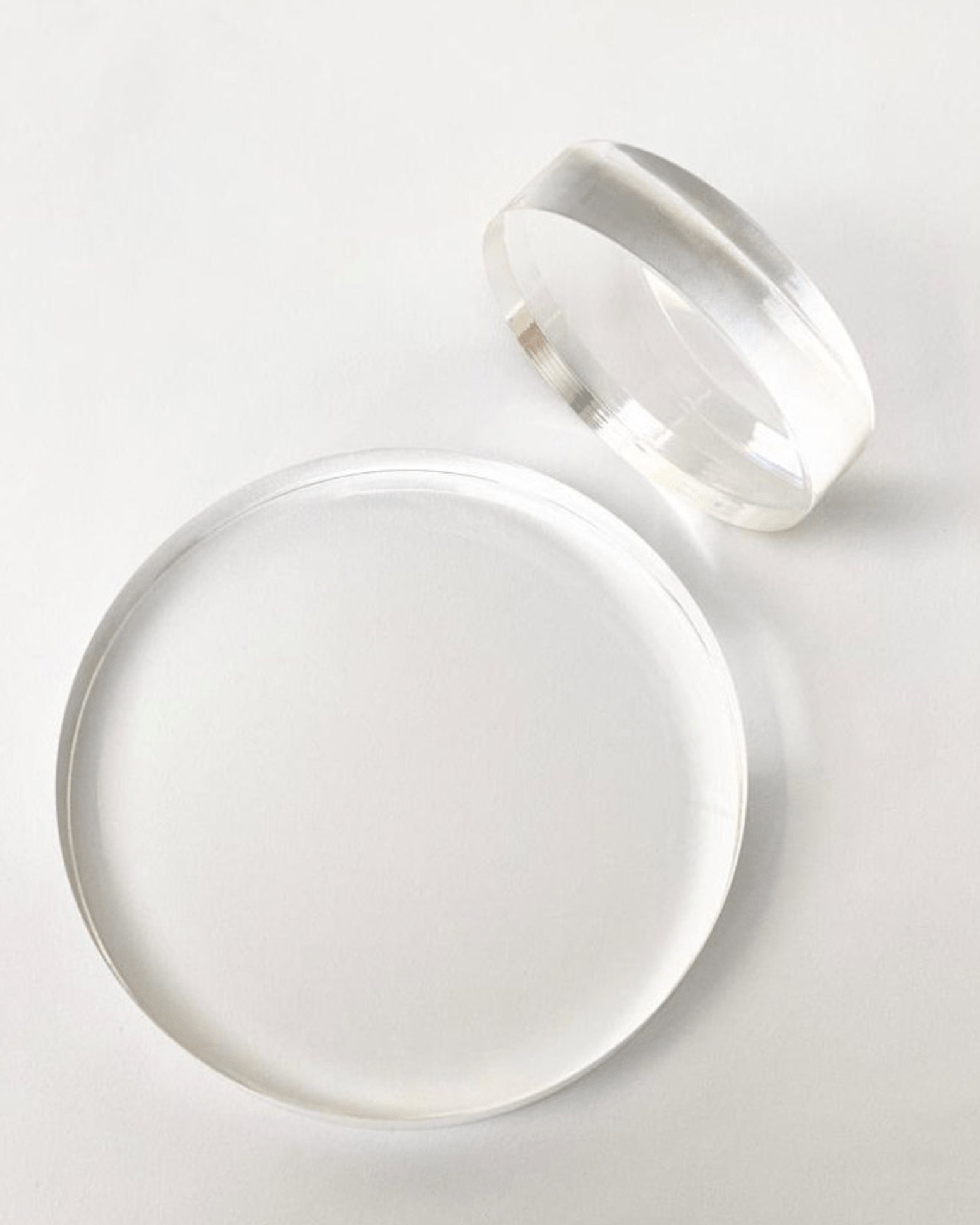 30mm Round Clear Ultra Polished Acrylic Cake Spacer - Prop Options