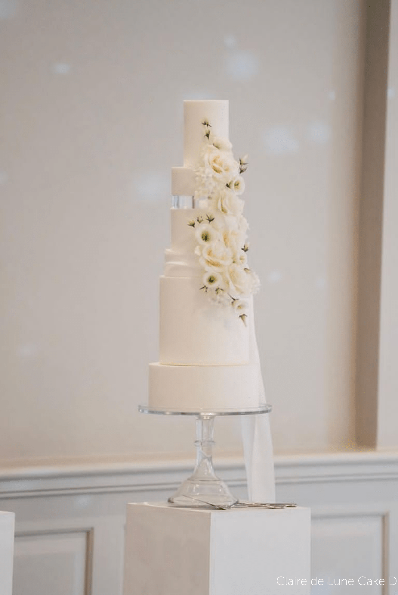 30mm Round Clear Ultra Polished Acrylic Cake Spacer - Prop Options