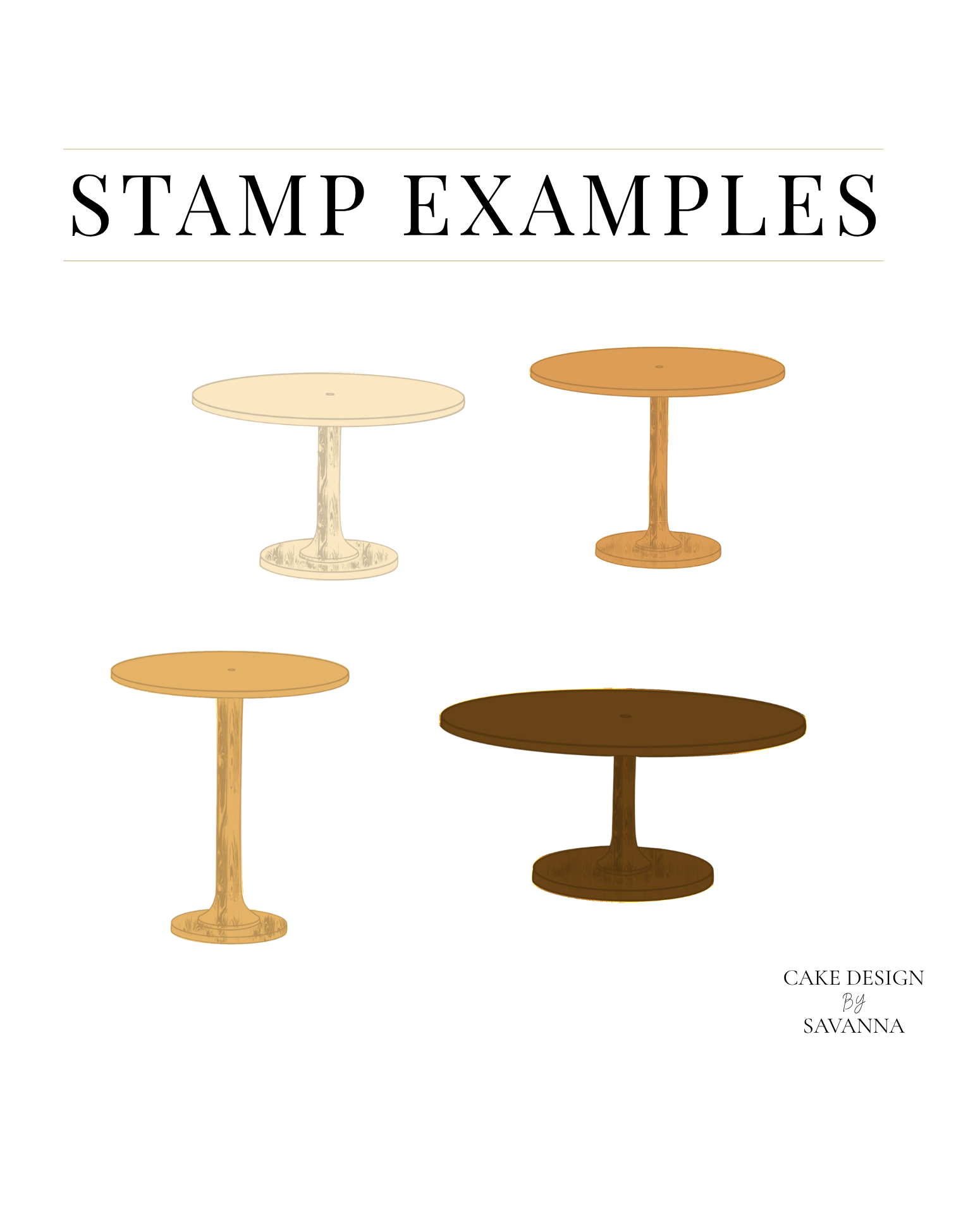 Scandinavian birch hourglass cake stand Procreate stamp for digital cake sketching, preview 3 – Cake Design by Savanna