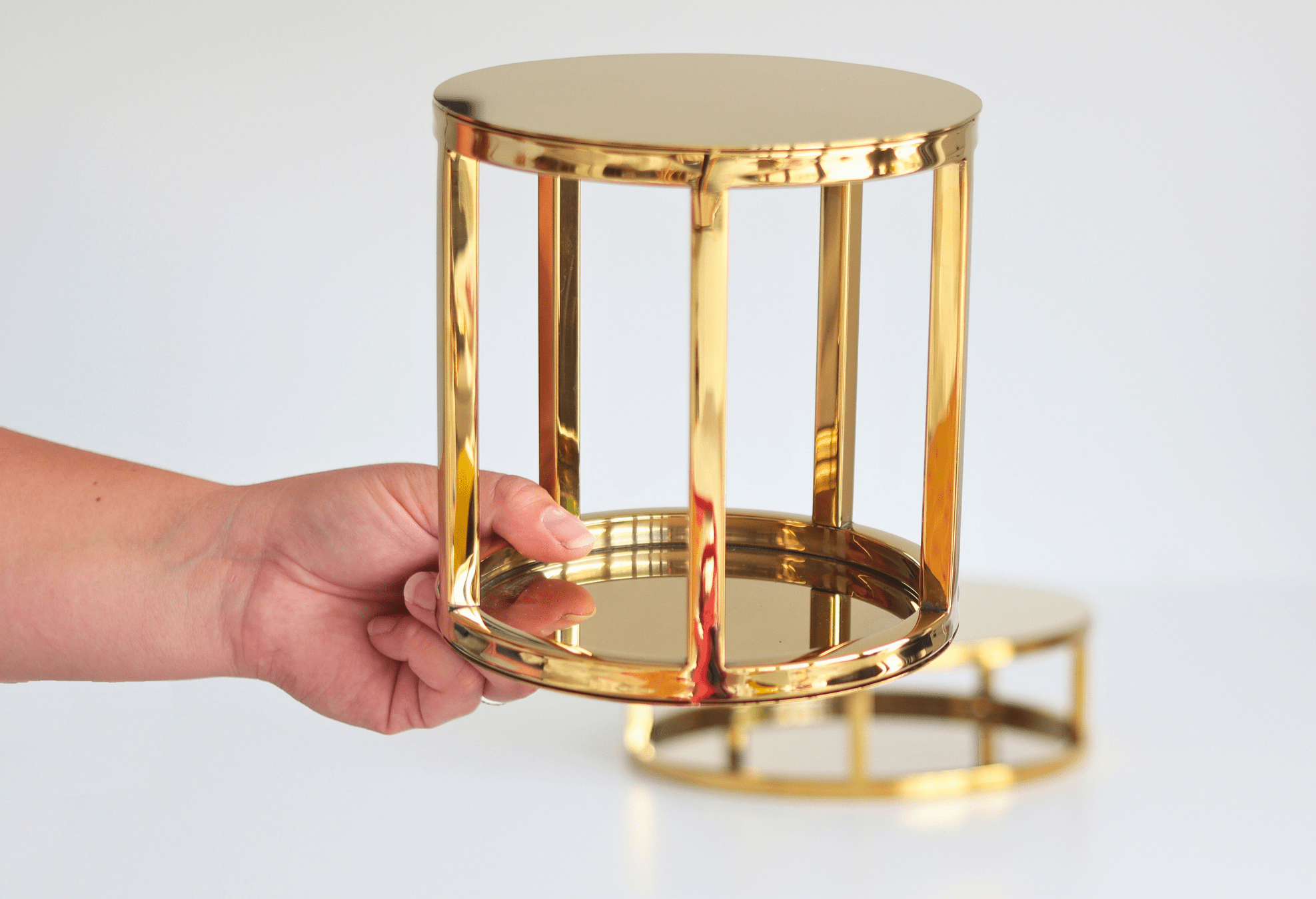 6" Round Metallic Cake Separator - Prop Options