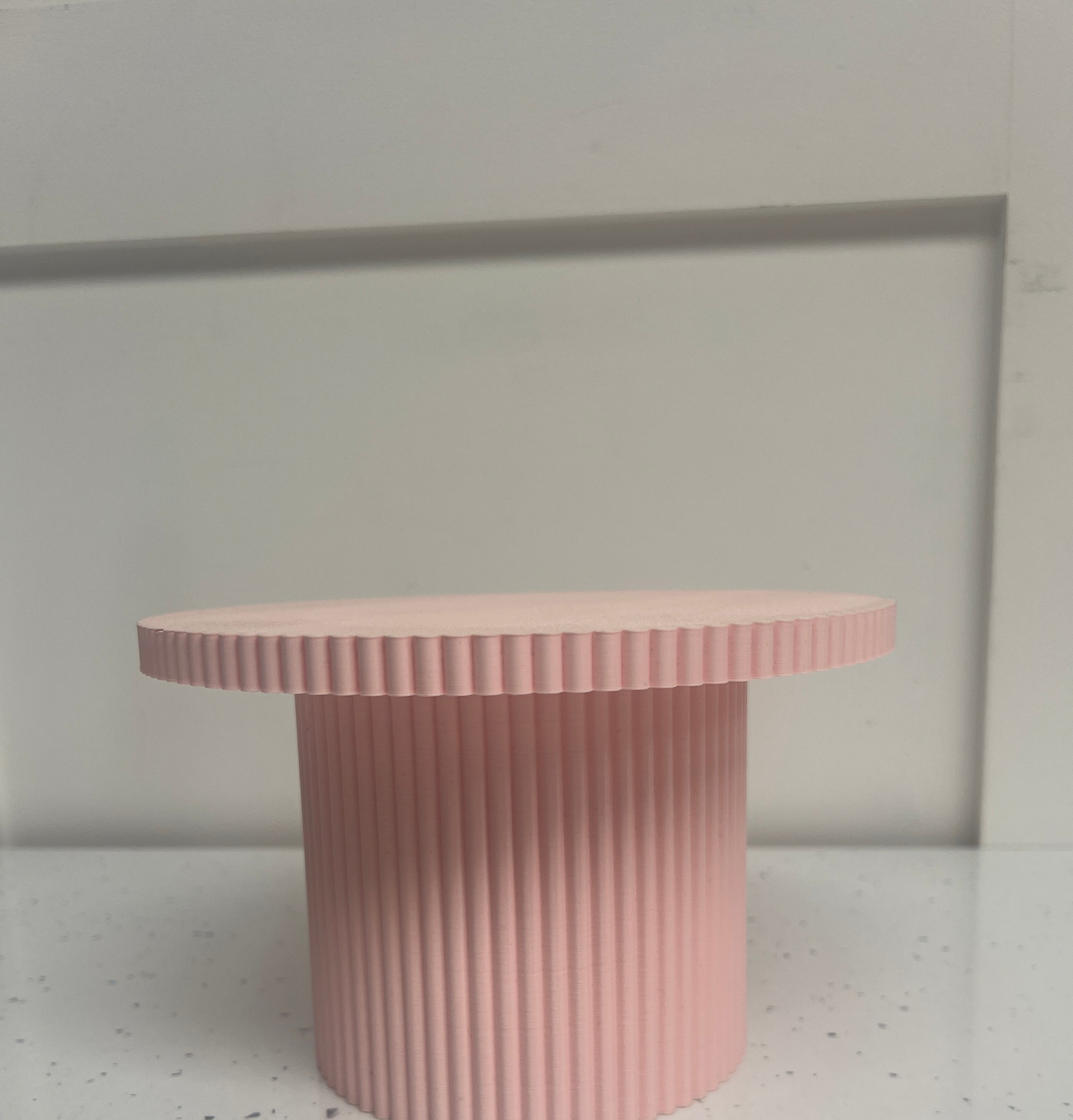 Outlet 8" Round Reeded Stand - Pink - Misprint - Prop Options
