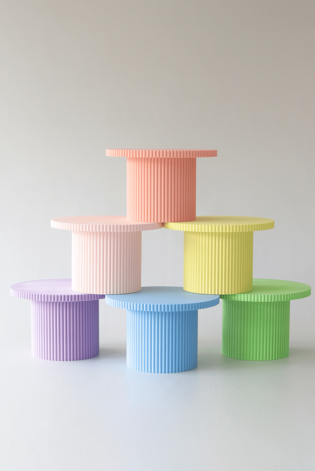 Birthday Bish Pastel Round Reeded Cake Stand - Prop Options
