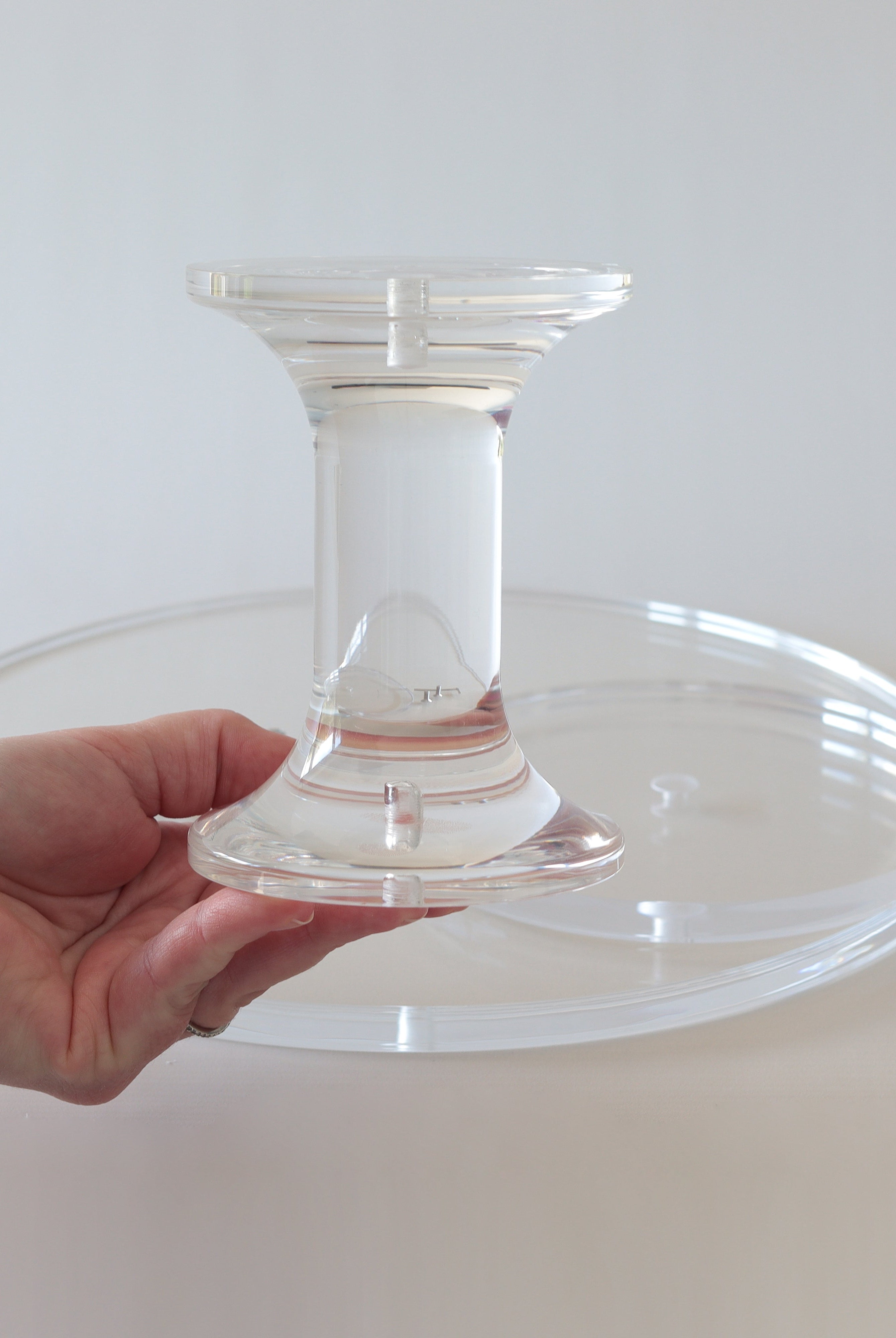 Ultra - polished Acrylic Pedestal Cake Stand - Prop Options