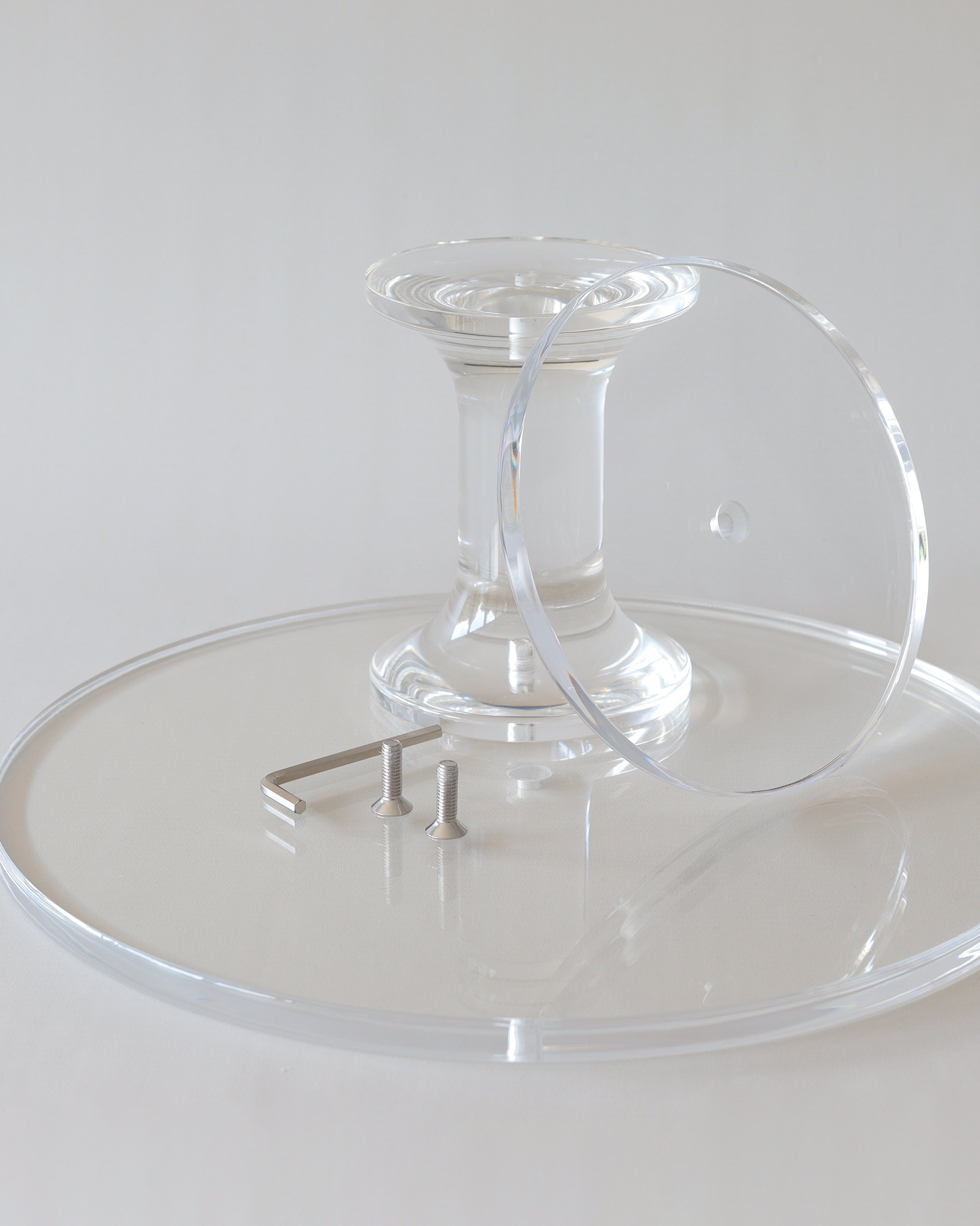 Ultra - polished Acrylic Pedestal Cake Stand - Prop Options