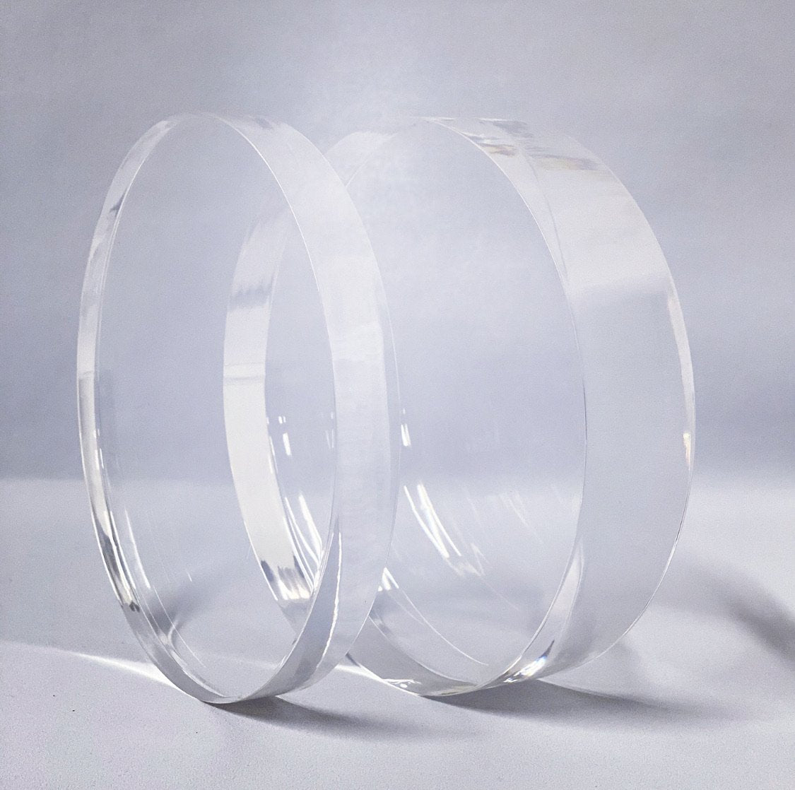 15mm Round Ultra Polished Clear Acrylic Cake Spacers - Prop Options