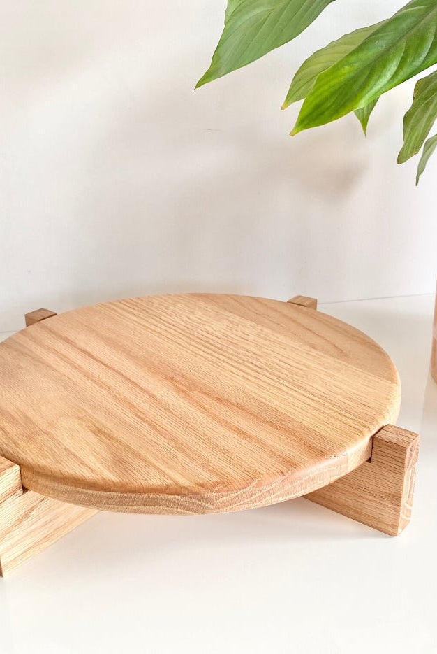 Hand crafted solid oak cake stand - Prop Options