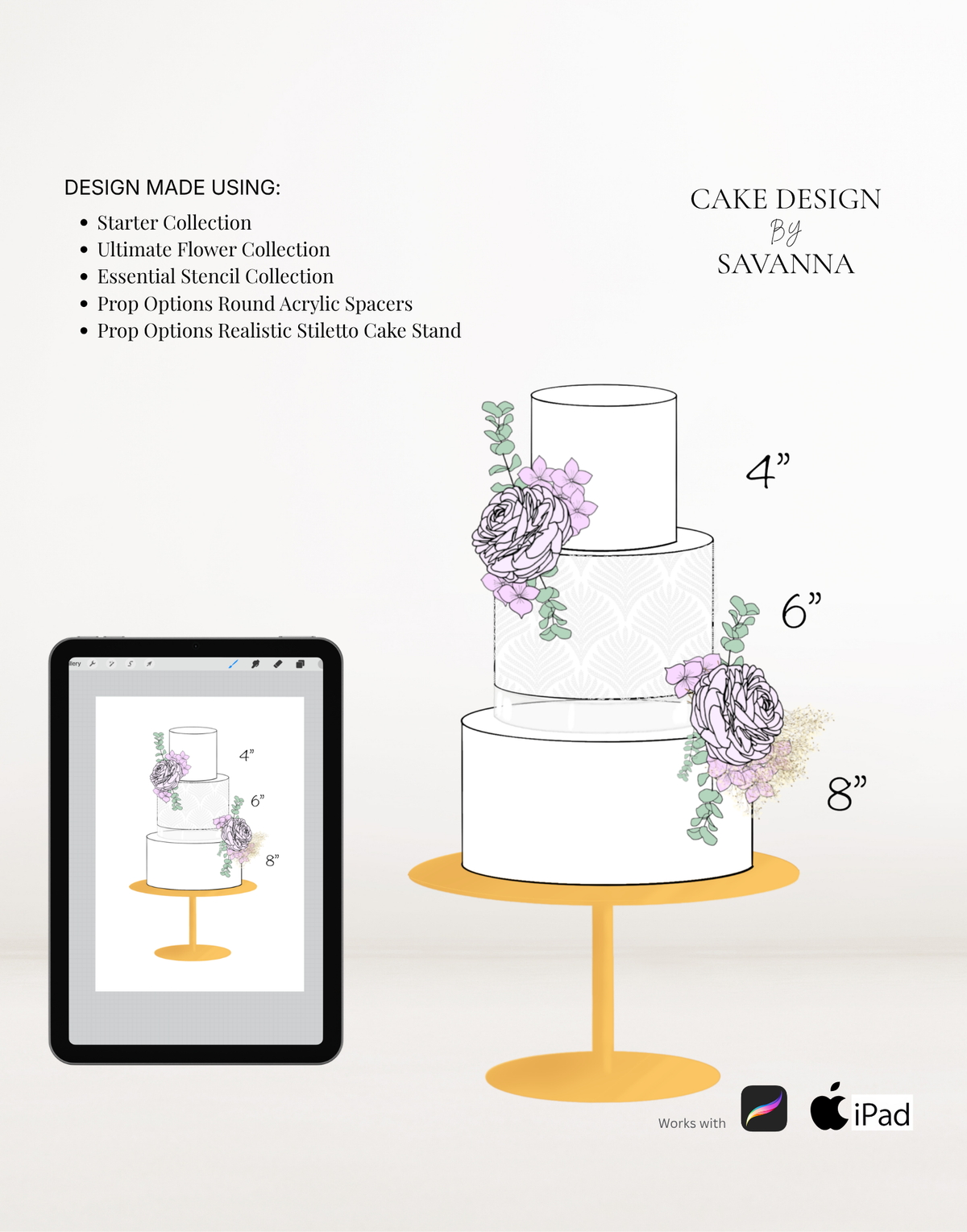 How to Sketch Cakes Digitally for Clients Using Procreate