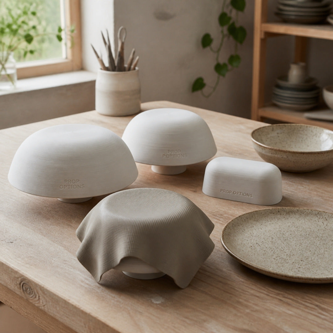 Prop Options hump moulds for plates, bowls and butter dishes