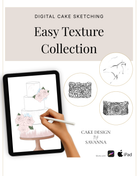 Digital Cake Sketching - Ruffles, Marble, Wood Procreate Stamps - Prop Options