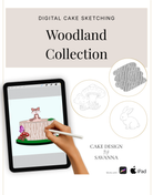 Digital Cake Sketching - Woodland Animals - Procreate Stamps - Prop Options