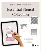 Digital Cake Sketching - Pattern Brush Set Procreate Stamps - Prop Options