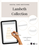 Digital Cake Sketching - Lambeth Cake Tier - Procreate Stamps - Prop Options