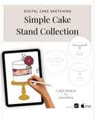 Digital Cake Sketching - Brush Set Procreate Stamps - Prop Options