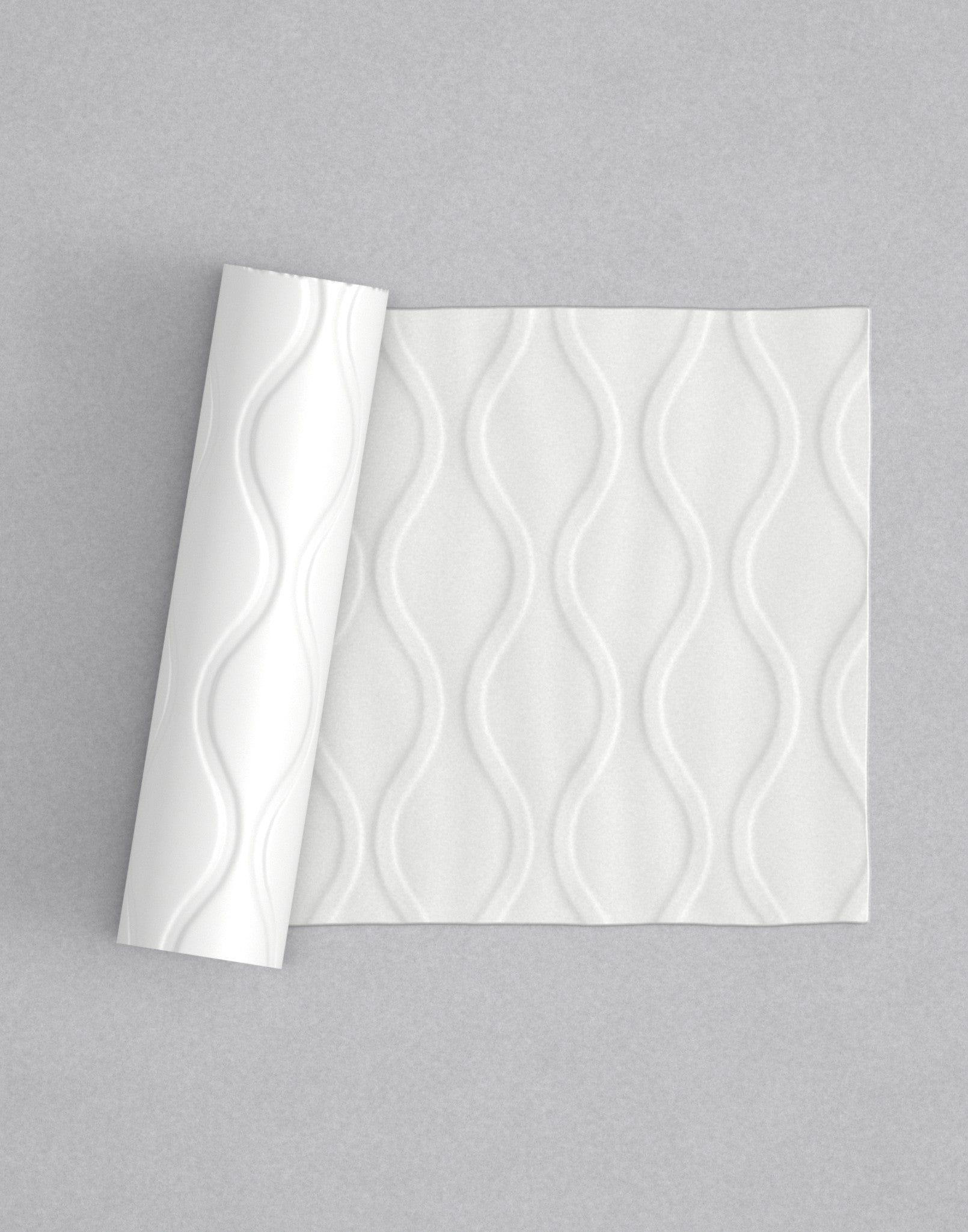 No.15 Mirava mini 4" texture rolling pin with its pattern rolled out on white fondant - Prop Options
