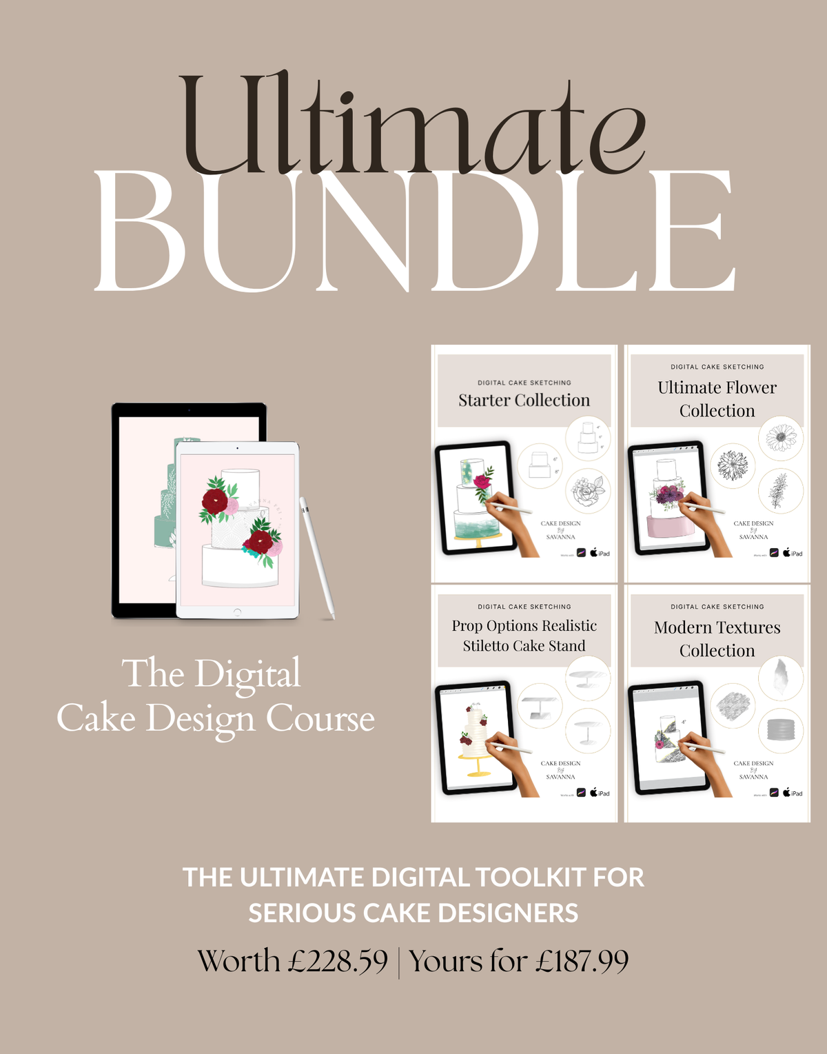 Prop Design Course Ultimate Digital Cake Design Bundle – Procreate Course – Prop Options