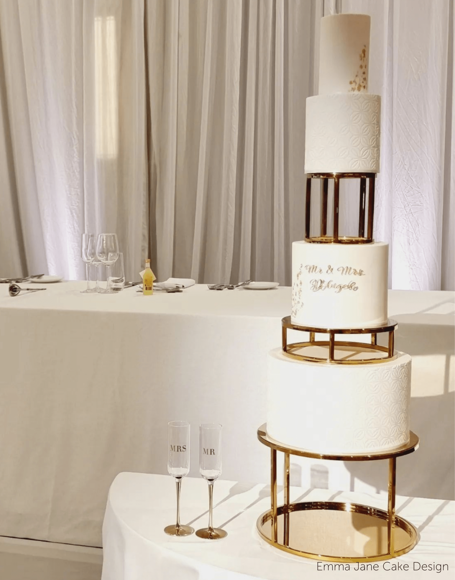 PropBundles - Set of Three - 6" & 10" Round Metallic Cake Separators and 14" Round Plinth - Prop Options