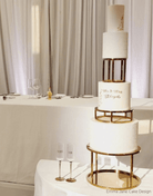 PropBundles - Set of Two - 6" & 10" Round Metallic Cake Separators and Stands - Prop Options