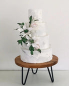 Black hairpin leg solid wood cake stand - 12" - 16" - Prop Options