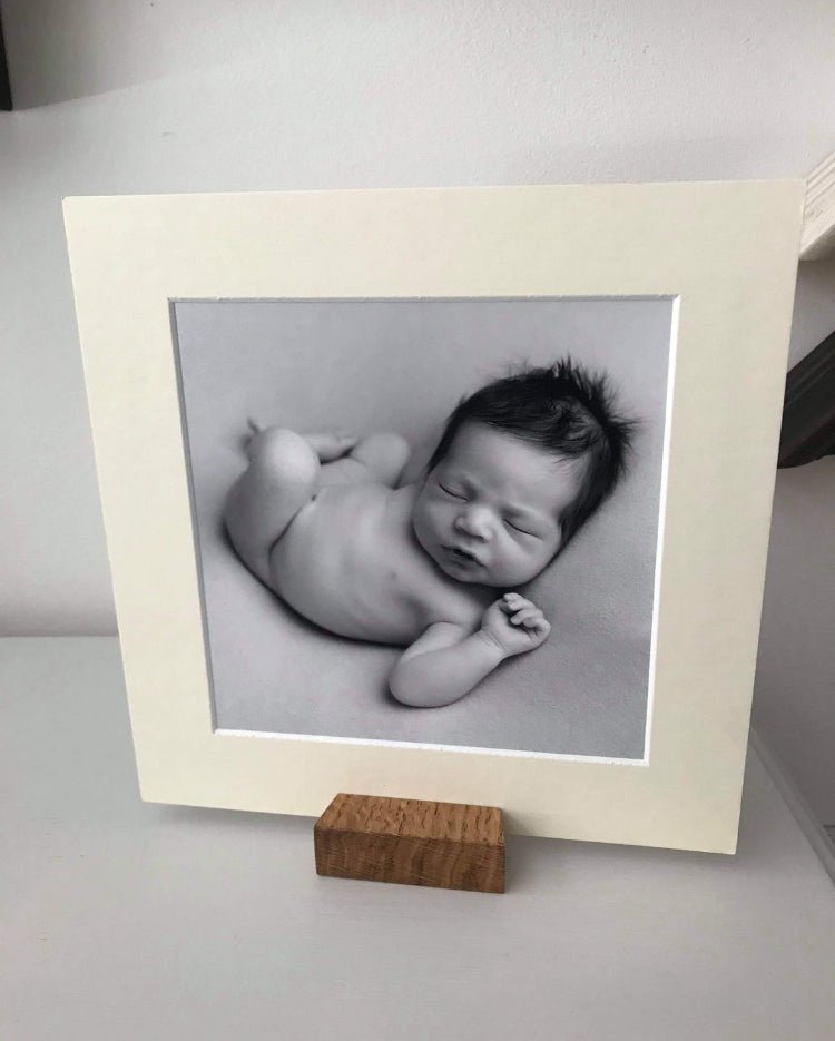 Handcrafted Oak triangle photo stand - 5mm Groove - Prop Options